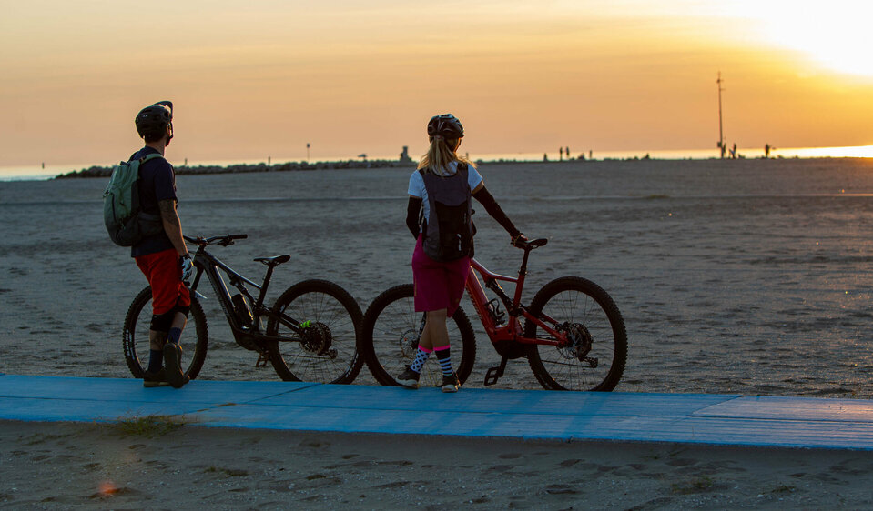 Radprojekt Parkade Sonnenuntergang Strand Parkade