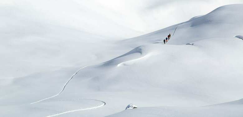 Blick auf eine Skitouren Route