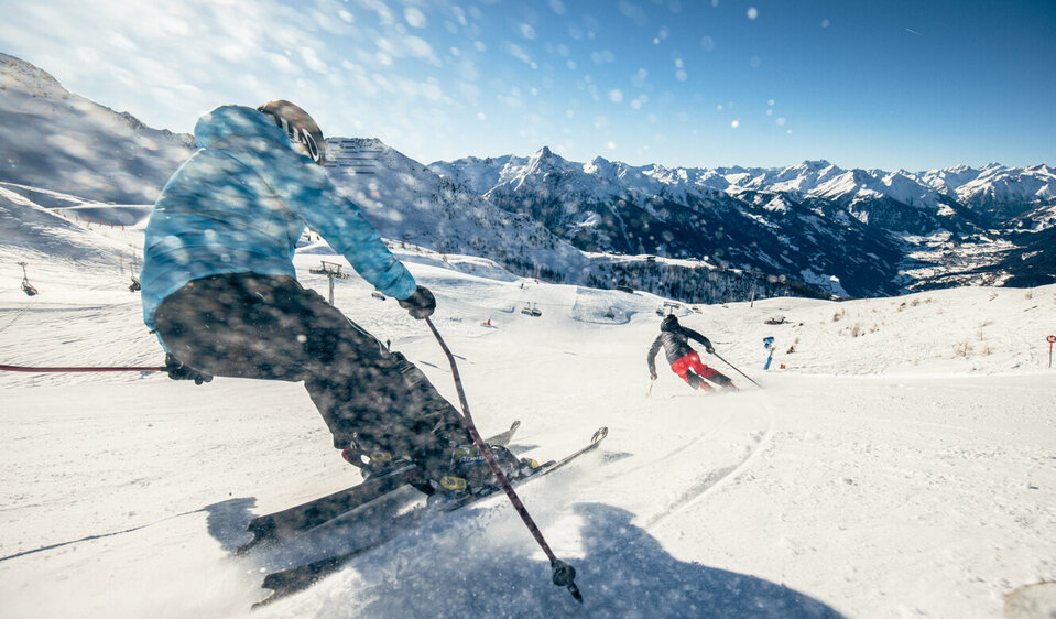 Ski Abfahrt im Großglockner Resort bei Kaiserwetter