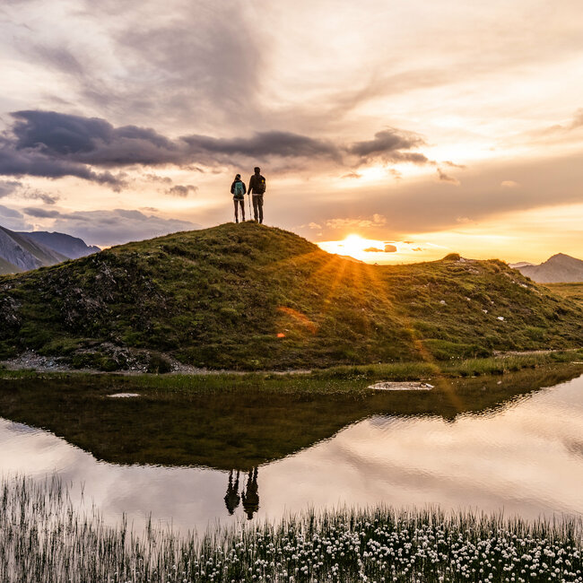 Etappe 9 - Sonnenuntergang nahe Glorerhütte 