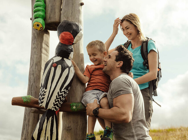 Familie beim Wandern am Golzentipp