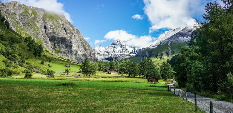 Blick auf Großglockner vom Lucknerhaus aus. 