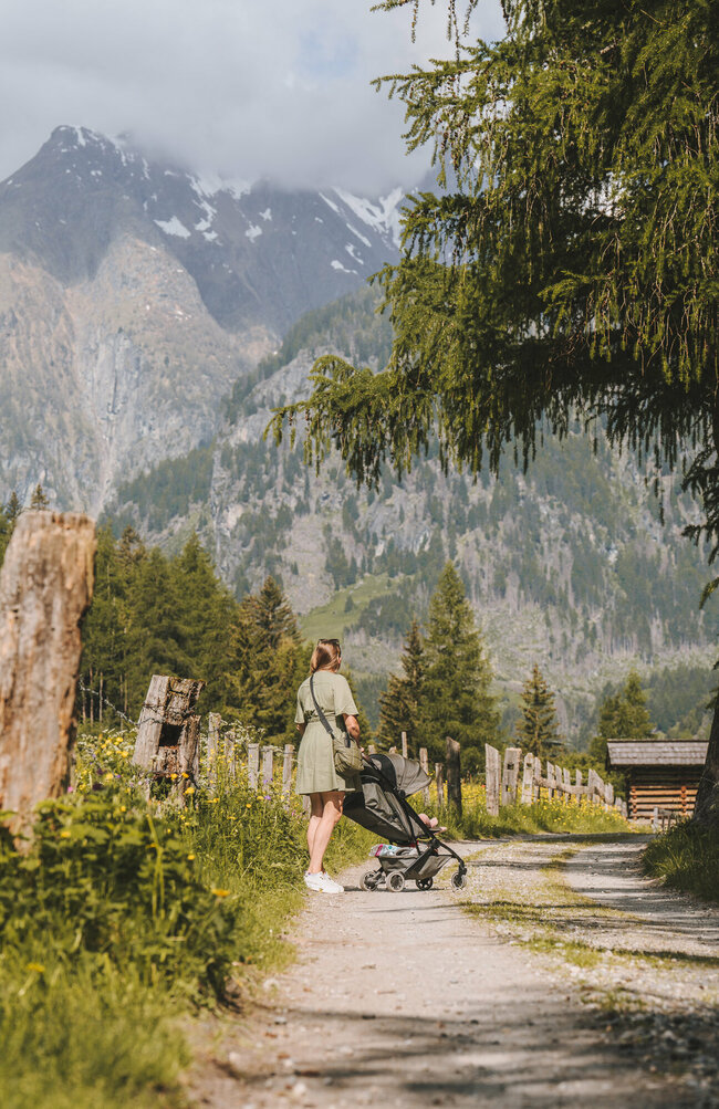 Spazieren mit Kinderwagen Spazieren mit Kinderwagen
