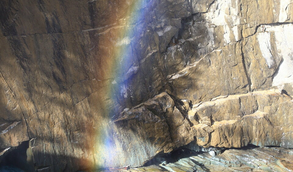 Regenbogen bei den Umbalfällen in Prägraten am Großvenediger.