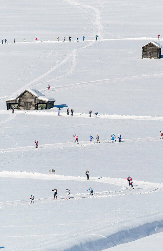 Dolomitenlauf 2019 Luftbild vom Dolomitenlauf 2019 der Tilliacher Felder mit den zahlreichen kleinen Stadeln