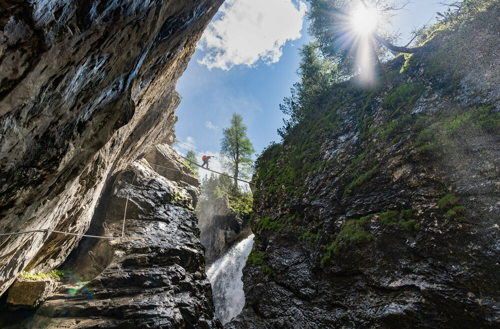 Wasserfall beim Klettersteig Verborgene Welt