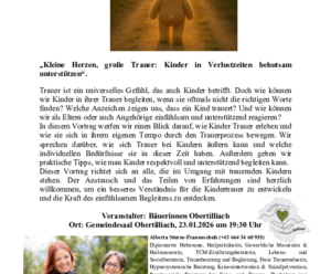 Vortrag: Kindertrauer Obertilliach