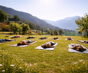 Yoga auf der Wiese
